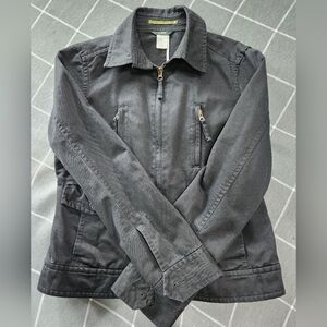 J Crew black twill jacket womens size M